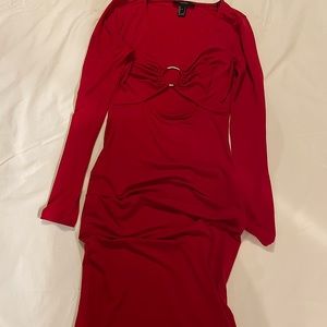 Forever 21 Long-Sleeve Red Body-Con dress